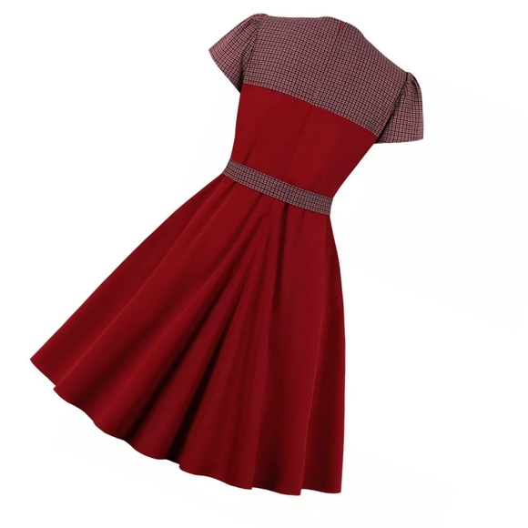 Plaid Pocket Swing Pin Up Dress - Picture 2 of 6